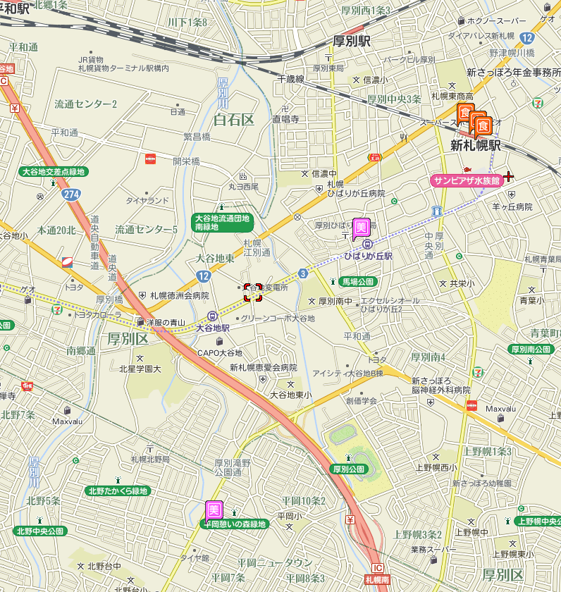 札幌厚別エリア地図